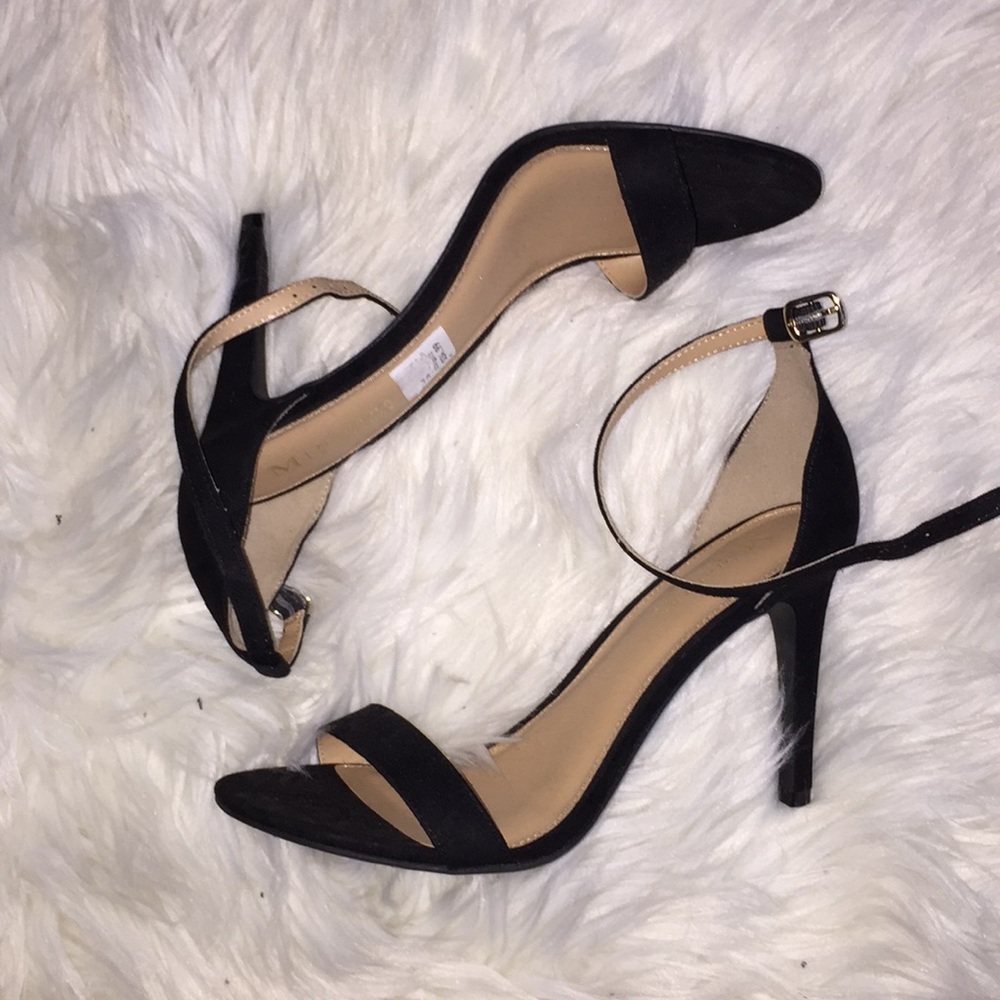 Black strappy heels, prom, homecoming. Worn once